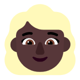 Microsoft(Windows) Woman: Dark Skin Tone, Blond Hair Emoji