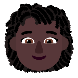 Microsoft(Windows) Woman: Dark Skin Tone, Curly Hair Emoji