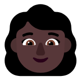 Microsoft(Windows) Woman: Dark Skin Tone Emoji