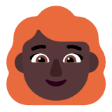 Microsoft(Windows) Woman: Dark Skin Tone, Red Hair Emoji