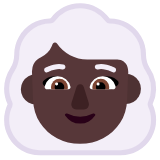 Microsoft(Windows) Woman: Dark Skin Tone, White Hair Emoji