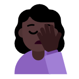 Microsoft(Windows) Woman Facepalming: Dark Skin Tone Emoji