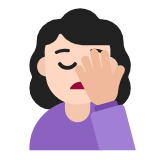 Microsoft(Windows) Woman Facepalming: Light Skin Tone Emoji