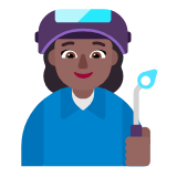 Microsoft(Windows) Woman Factory Worker: Medium-Dark Skin Tone Emoji