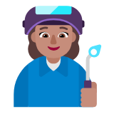 Microsoft(Windows) Woman Factory Worker: Medium Skin Tone Emoji