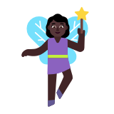 Microsoft(Windows) Woman Fairy: Dark Skin Tone Emoji