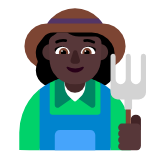 Microsoft(Windows) Woman Farmer: Dark Skin Tone Emoji