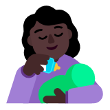 Microsoft(Windows) Woman Feeding Baby: Dark Skin Tone Emoji