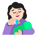 Microsoft(Windows) Woman Feeding Baby: Light Skin Tone Emoji