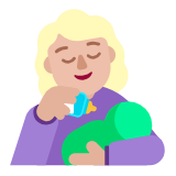 Microsoft(Windows) Woman Feeding Baby: Medium-Light Skin Tone Emoji