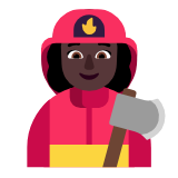 Microsoft(Windows) Woman Firefighter: Dark Skin Tone Emoji