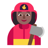 Microsoft(Windows) Woman Firefighter: Medium-Dark Skin Tone Emoji