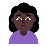 Microsoft(Windows) Woman Frowning: Dark Skin Tone Emoji