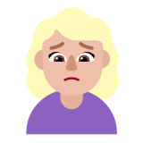 Microsoft(Windows) Woman Frowning: Medium-Light Skin Tone Emoji