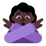 Microsoft(Windows) Woman Gesturing No: Dark Skin Tone Emoji