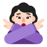 Microsoft(Windows) Woman Gesturing No: Light Skin Tone Emoji