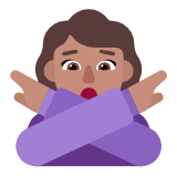 Microsoft(Windows) Woman Gesturing No: Medium Skin Tone Emoji