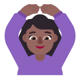 Microsoft(Windows) Woman Gesturing Ok: Medium-Dark Skin Tone Emoji