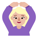 Microsoft(Windows) Woman Gesturing Ok: Medium-Light Skin Tone Emoji