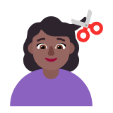 Microsoft(Windows) Woman Getting Haircut: Medium-Dark Skin Tone Emoji