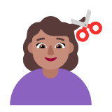 Microsoft(Windows) Woman Getting Haircut: Medium Skin Tone Emoji