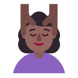 Microsoft(Windows) Woman Getting Massage: Medium-Dark Skin Tone Emoji