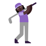 Microsoft(Windows) Woman Golfing: Dark Skin Tone Emoji