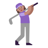 Microsoft(Windows) Woman Golfing: Medium Skin Tone Emoji