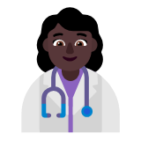 Microsoft(Windows) Woman Health Worker: Dark Skin Tone Emoji