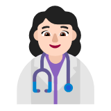 Microsoft(Windows) Woman Health Worker: Light Skin Tone Emoji