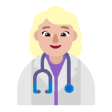 Microsoft(Windows) Woman Health Worker: Medium-Light Skin Tone Emoji