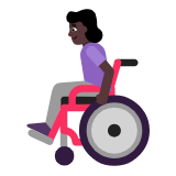 Microsoft(Windows) Woman In Manual Wheelchair: Dark Skin Tone Emoji