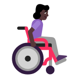 Microsoft(Windows) Woman In Manual Wheelchair Facing Right: Dark Skin Tone Emoji