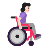 Microsoft(Windows) Woman In Manual Wheelchair Facing Right: Light Skin Tone Emoji