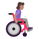 Microsoft(Windows) Woman In Manual Wheelchair Facing Right: Medium Skin Tone Emoji