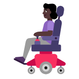 Microsoft(Windows) Woman In Motorized Wheelchair: Dark Skin Tone Emoji