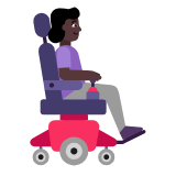 Microsoft(Windows) Woman In Motorized Wheelchair Facing Right: Dark Skin Tone Emoji