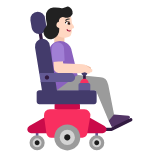 Microsoft(Windows) Woman In Motorized Wheelchair Facing Right: Light Skin Tone Emoji