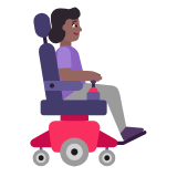 Microsoft(Windows) Woman In Motorized Wheelchair Facing Right: Medium-Dark Skin Tone Emoji