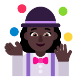 Microsoft(Windows) Woman Juggling: Dark Skin Tone Emoji