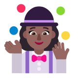 Microsoft(Windows) Woman Juggling: Medium-Dark Skin Tone Emoji