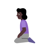 Microsoft(Windows) Woman Kneeling: Dark Skin Tone Emoji