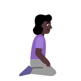 Microsoft(Windows) Woman Kneeling Facing Right: Dark Skin Tone Emoji