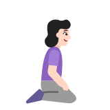 Microsoft(Windows) Woman Kneeling Facing Right: Light Skin Tone Emoji