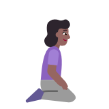 Microsoft(Windows) Woman Kneeling Facing Right: Medium-Dark Skin Tone Emoji