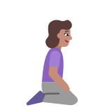 Microsoft(Windows) Woman Kneeling Facing Right: Medium Skin Tone Emoji