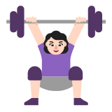 Microsoft(Windows) Woman Lifting Weights: Light Skin Tone Emoji