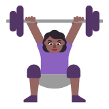 Microsoft(Windows) Woman Lifting Weights: Medium-Dark Skin Tone Emoji