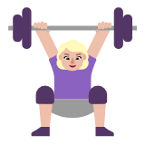 Microsoft(Windows) Woman Lifting Weights: Medium-Light Skin Tone Emoji