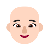 Microsoft(Windows) Woman: Light Skin Tone, Bald Emoji